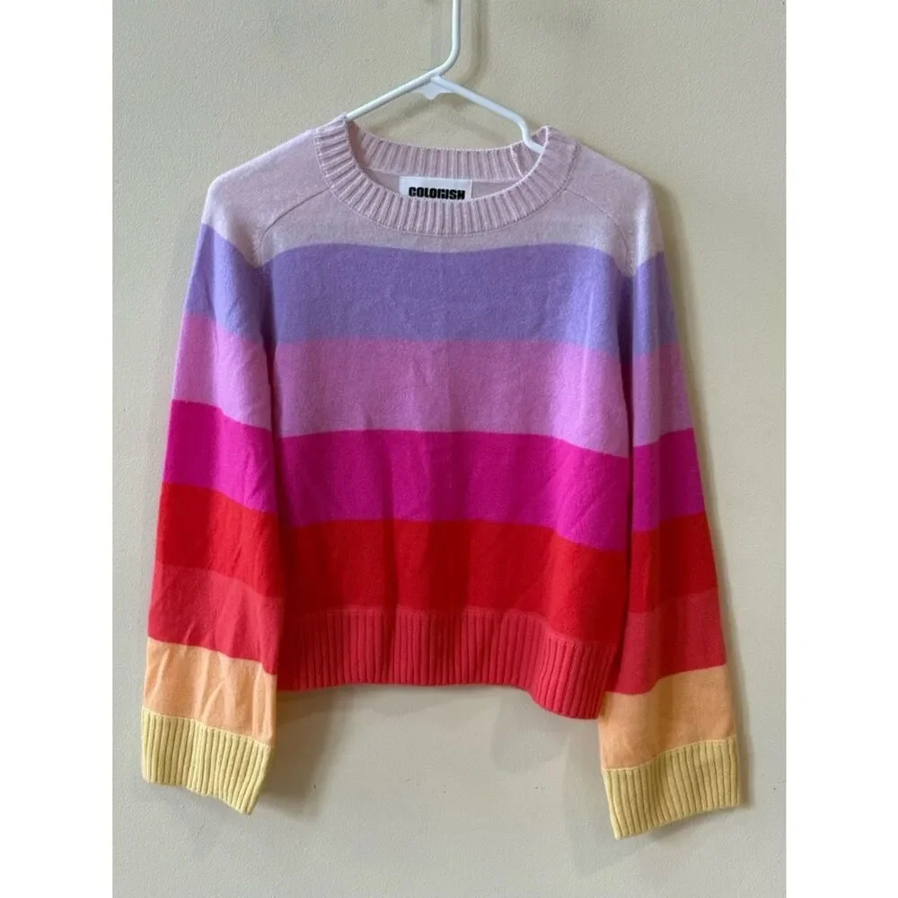 Colorush Omar Gradient Stripe Cashmere Sweater